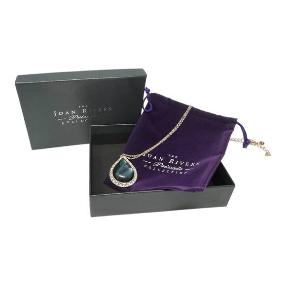 NEW Joan Rivers Private Collection Teardrop Mother of Pearl Necklace, Gold Tone, - Picture 10 of 10